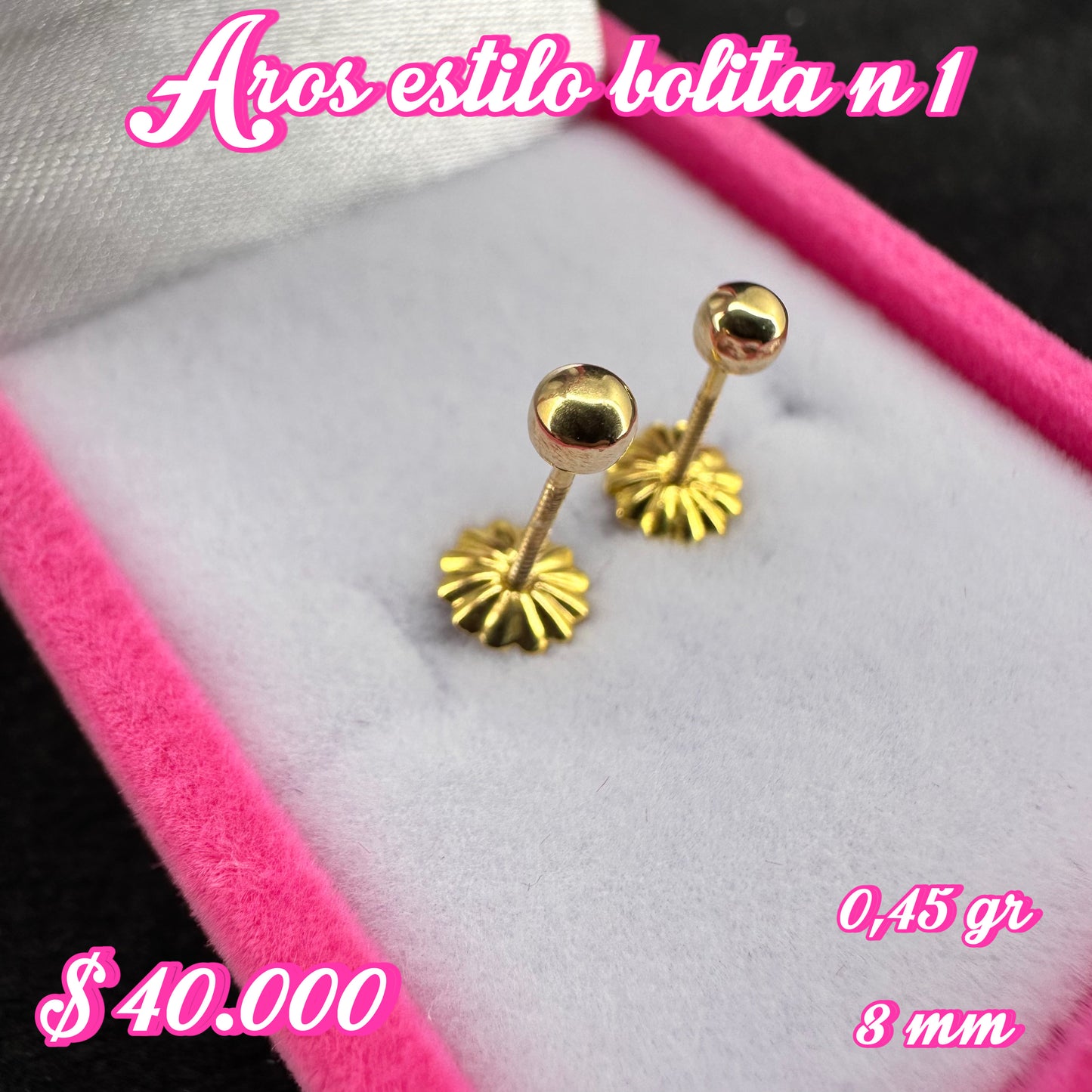 Aro bolita n1 oro 18 k