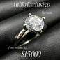 Anillo con circon plata Italy. 925