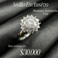 Anillo con diamante Moissanita VVS1