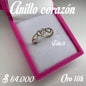 Anillo corazones cristal blanco